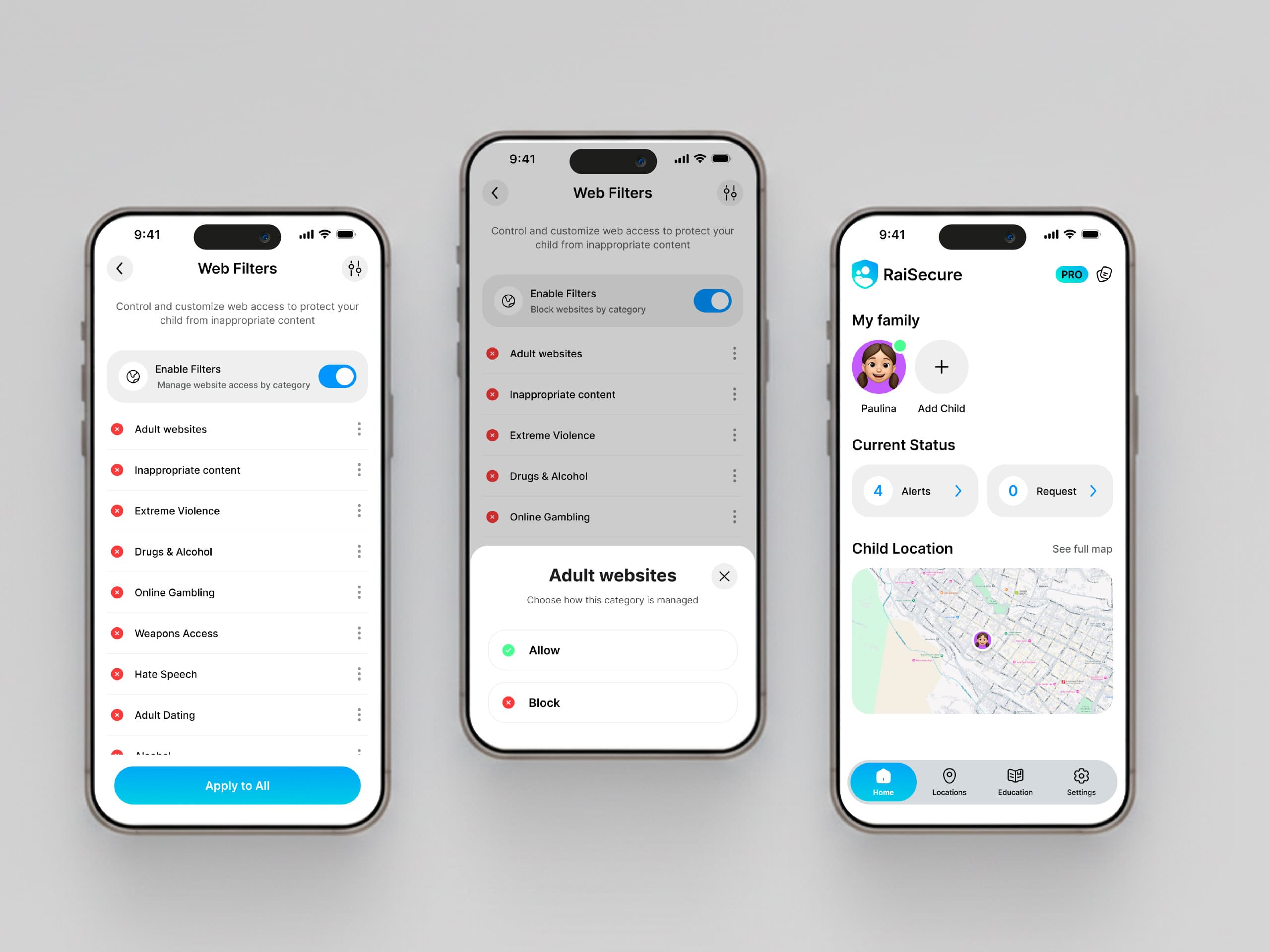 Filtro web inteligente RaiSecure